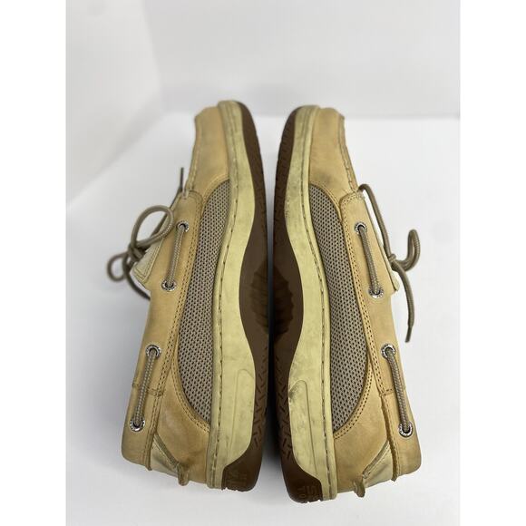 Sperry Top Sider Mens 11.5 Wide 3 Eye MocBoat Lace 0799023 Brown Leather - Picture 7 of 9